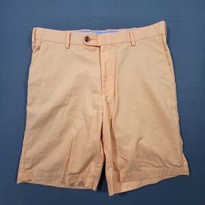Peter Millar Pima Cotton Chino Shorts Peach Orange Mens 34 Golf Resort Luxury